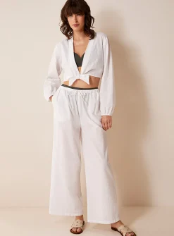 Loose cotton-linen pant
