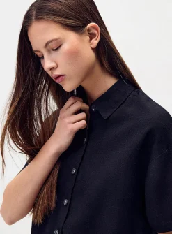 Loose linen blend shirt
