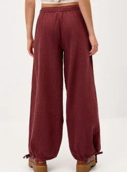 Loose organic cotton gauze jogger