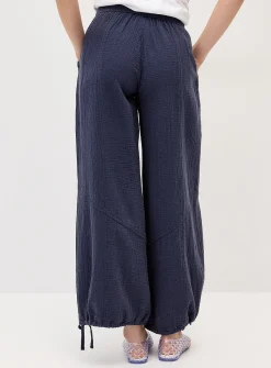 Loose organic cotton gauze jogger