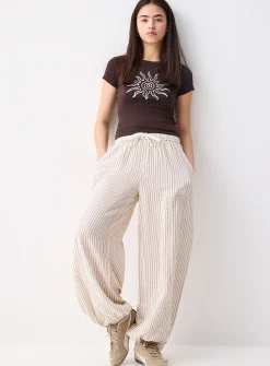 Loose organic cotton gauze jogger