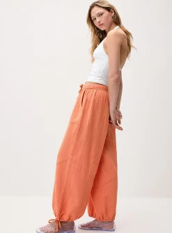 Loose organic cotton gauze jogger