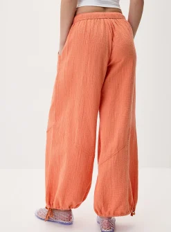 Loose organic cotton gauze jogger