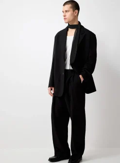 Loose pleated comfort-waist pant