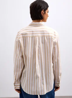 Loose striped lightweight poplin shirt