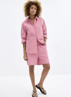 Loose striped lightweight poplin shirt