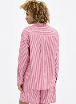 Loose striped lightweight poplin shirt