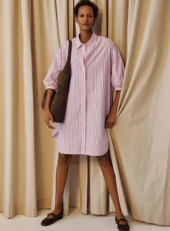Loose striped shirtdress