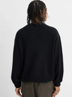 Loose waffle-knit sweater