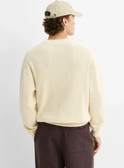 Loose waffle-knit sweater