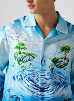 Lost Atlantis pure silk cabana shirt