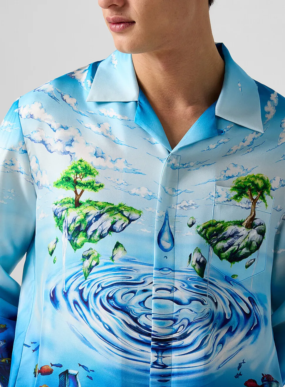 Lost Atlantis pure silk cabana shirt