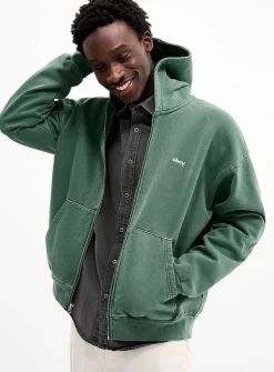 Lowercase logo faded zip-up hoodie