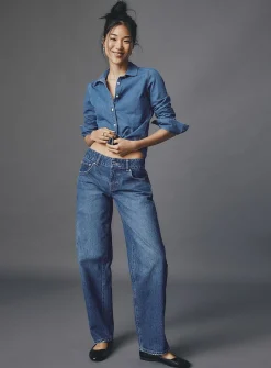 Low-rise straight-leg jean
