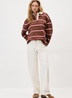 Low-rise wide-leg jean