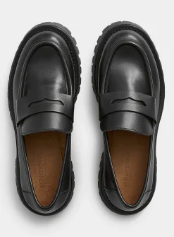 Lug-sole platform penny loafers