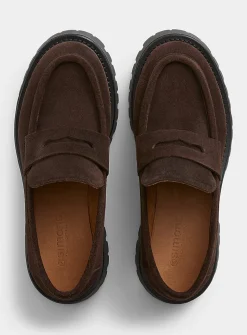Lug-sole platform penny loafers