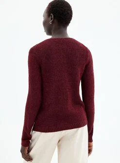Lustrous ribbon-knit cardigan
