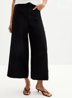 Lyocell-linen cropped pant