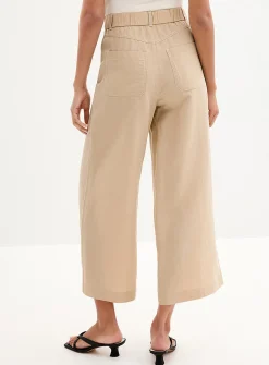 Lyocell-linen cropped pant