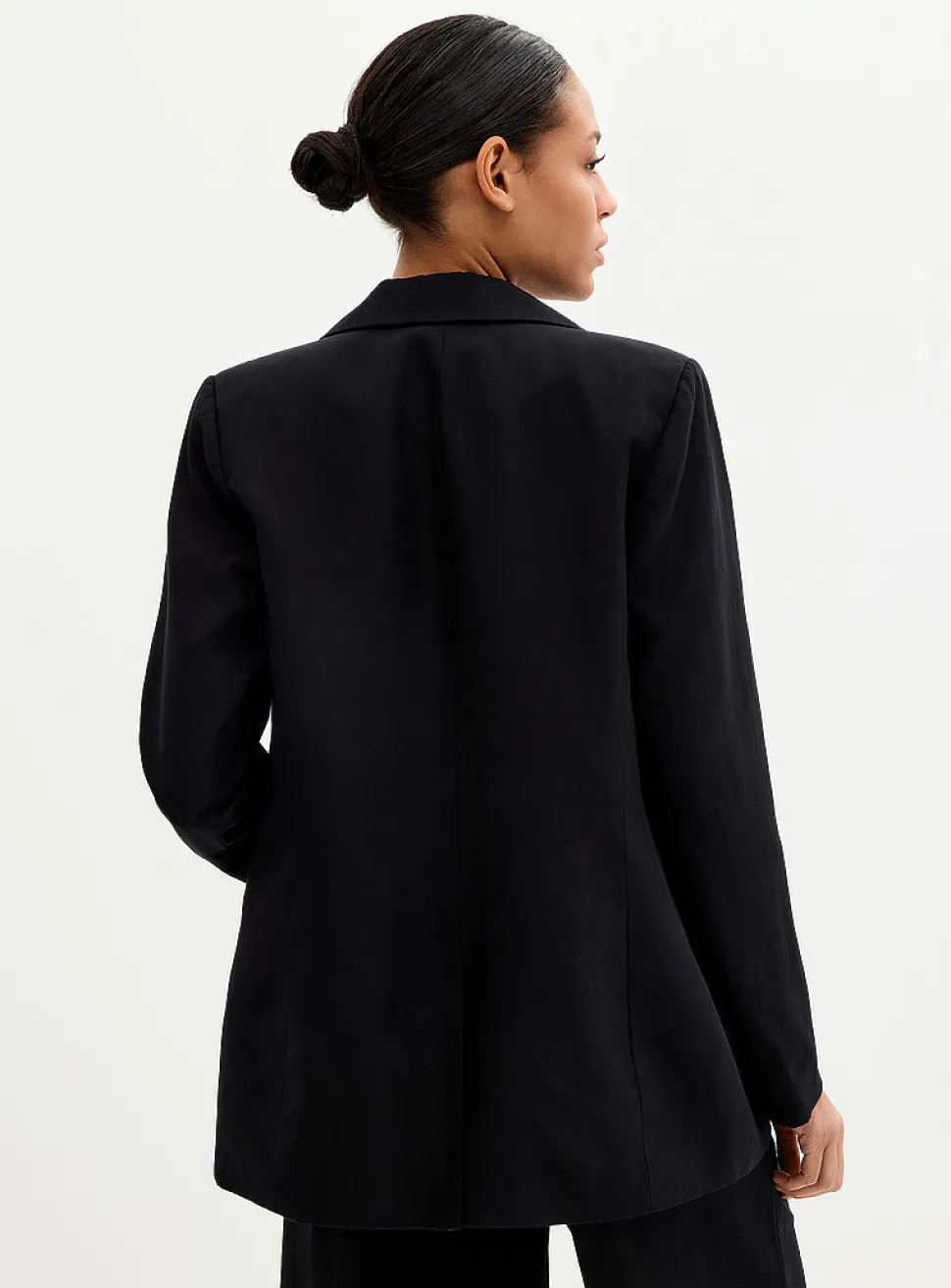 Lyocell-linen relaxed fit blazer