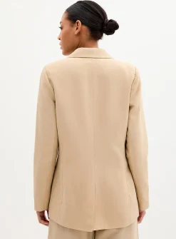 Lyocell-linen relaxed fit blazer