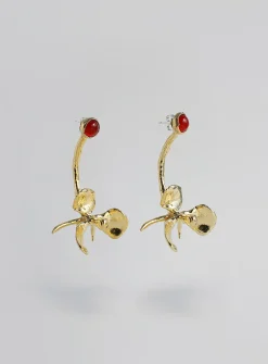 Magnolia Drip brass earrings