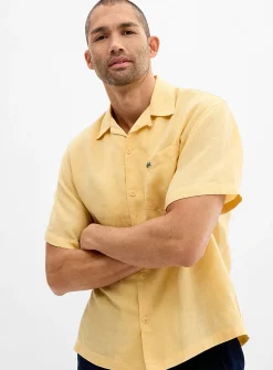 Maize pure linen camp shirt