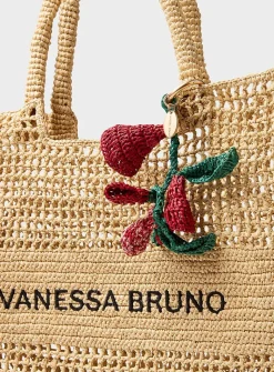 Malagasy raffia bell flower handbag charms