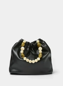 Marbled bead handle evening bag