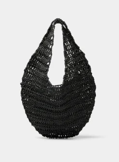 Market round knotted leather hobo bag