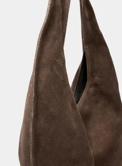 Market round suede hobo bag
