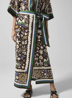 Maroc organic shapes pure linen skirt