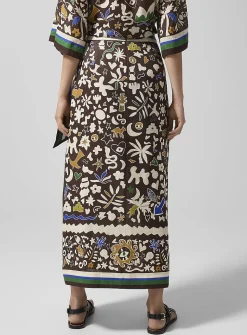 Maroc organic shapes pure linen skirt