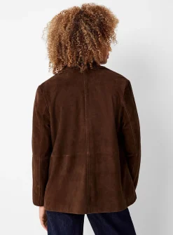 Matilda shirt-collar suede jacket