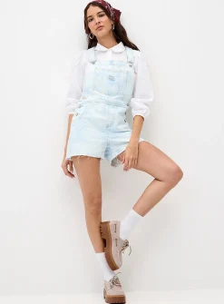 Medium blue denim overalls