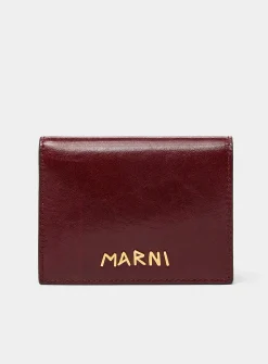 Metallic signature folded wallet