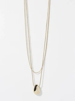 Metallic teardrop double chain