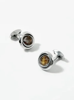 Meteorite swivel cufflinks