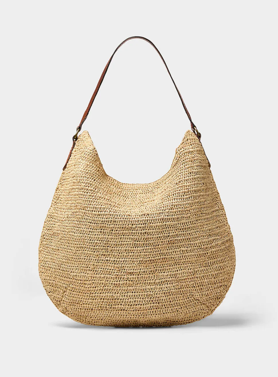 Meva crocheted raffia hobo bag