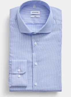 Micro-check wrinkle-free shirt