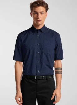 Micro-dot poplin shirt