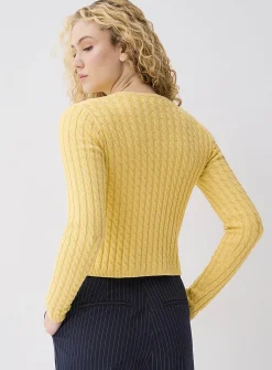 Mini-cable cropped cardigan