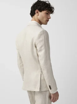 Mini-chevron pure linen jacket