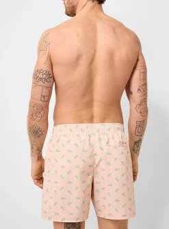 Mini-croc peach swim trunk