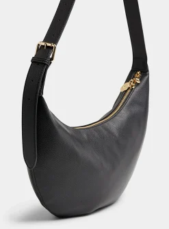 Minimalist half-moon hobo bag