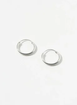 Minimalist small silver hoops