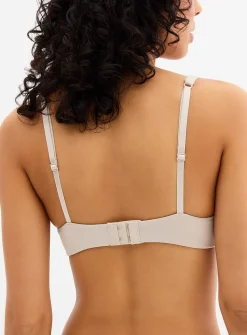 Minimalist solid-colour plunge bra