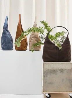 Minimalist suede hobo bag