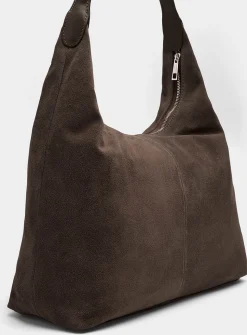 Minimalist suede hobo bag